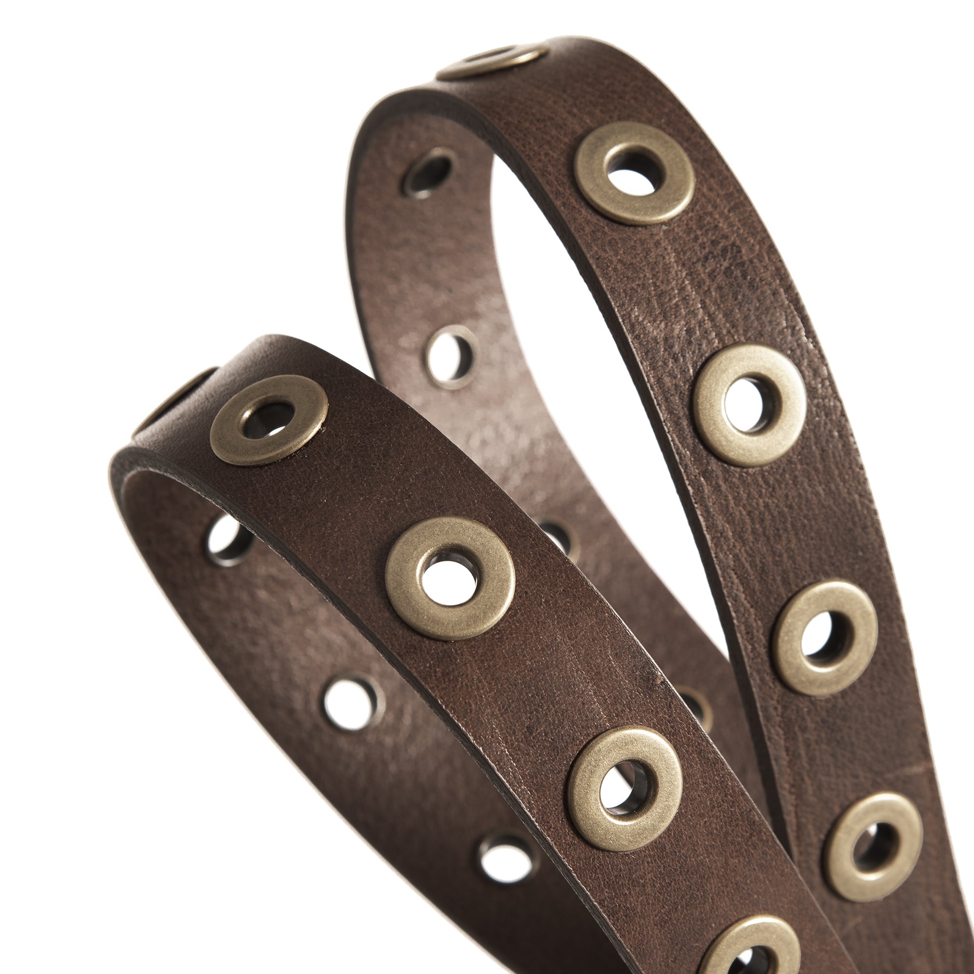 Narrow Studs bælte - brun